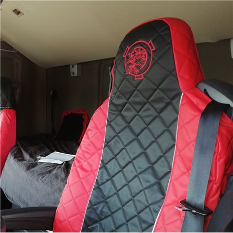 2 x Sitzbezüge Schonbezüge für Volvo FH EURO 6 LKW Rot Leder