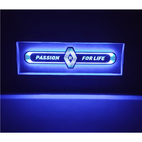 RenaultLED Spiegel logo / Ledbord / Vrachtwagenlogo Passion for Life R01-BLUE