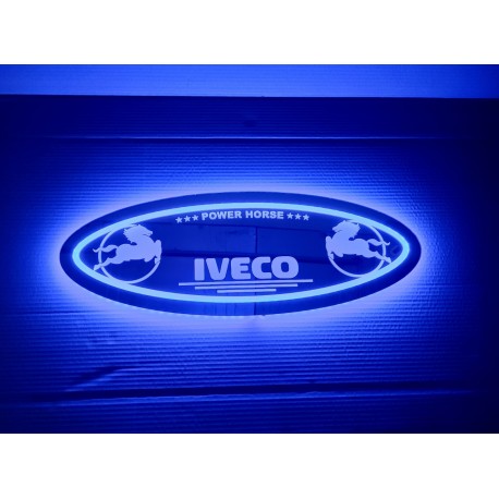 Iveco LED Spiegel logo / Ledbord / Vrachtwagenlogo I01-BLUE