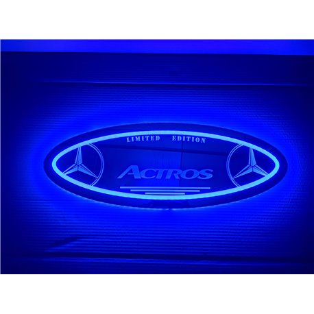 Mercedes LED Spiegel logo / Ledbord / Vrachtwagenlogo MB02-BLUE